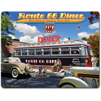 1936 Route 66 Diner Metal Sign - 12" x 15"