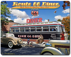 1936 Route 66 Diner Metal Sign - 12" x 15"