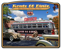 1936 Route 66 Diner Metal Sign - 23" x 28"