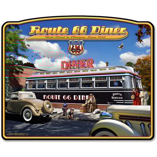 1936 Route 66 Diner Metal Sign - 23" x 28"