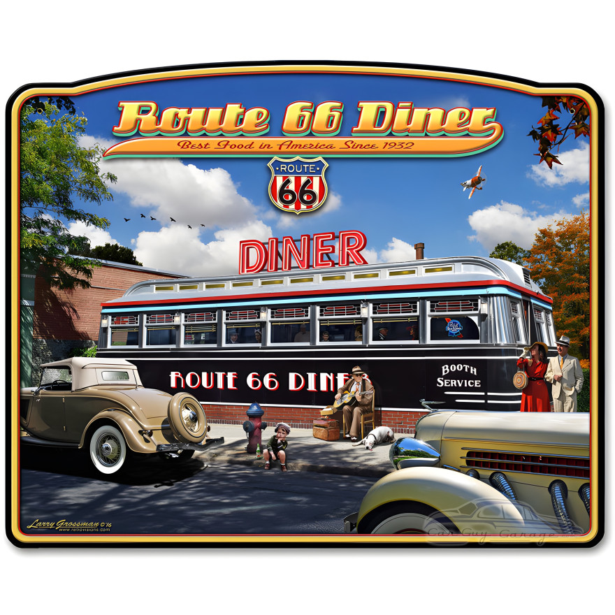 1936 Route 66 Diner Metal Sign - 23" x 28"