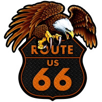 Route 66 Eagle Metal Sign - 16" x 18"