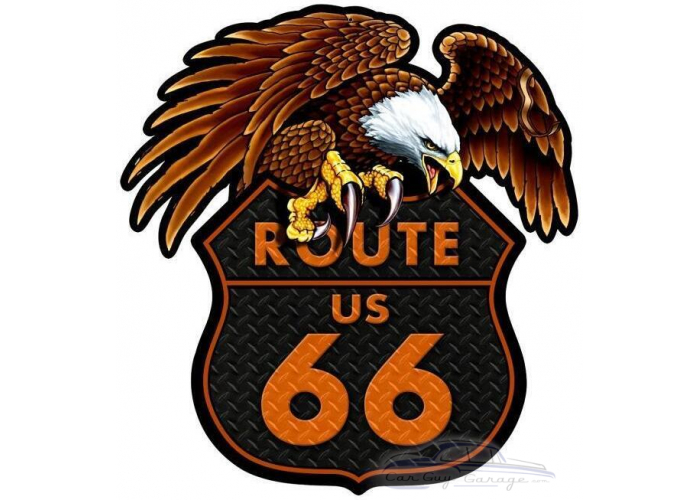 Route 66 Eagle Metal Sign - 16" x 18"