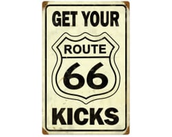 Route 66 Get Your Kicks Metal Sign - 12" x 18"