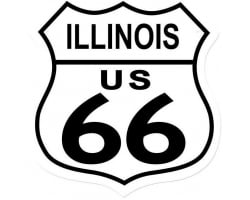Route 66 Illinois Metal Sign - 15" x 15"