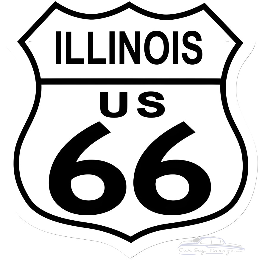 Route 66 Illinois Metal Sign - 15" x 15"