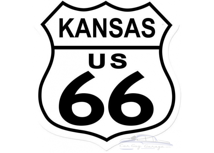 Route 66 Kansas Metal Sign - 15" x 15"