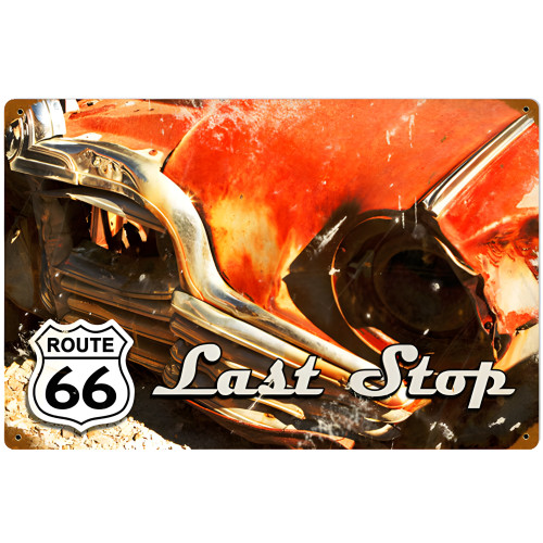 Route 66 Last Stop Sign - 18" x 12"