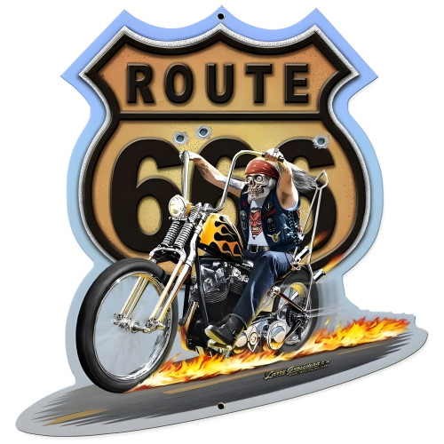 Route 666 Metal Sign - 11" x 12"