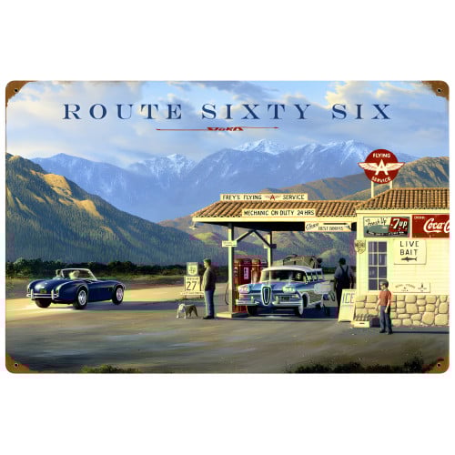 Route 66 Metal Sign - 24" x 16"