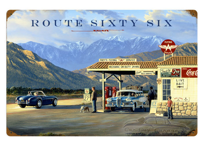 Route 66 Metal Sign - 24" x 16"
