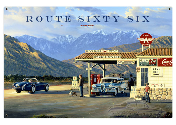 Route 66 Metal Sign - 36" x 24"
