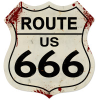 Route 666 Metal Sign - 28" x 28" Custom Shape