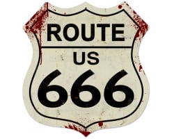 Route 666 Metal Sign - 28" x 28" Custom Shape