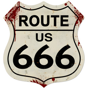 Route 666 Metal Sign - 28" x 28" Custom Shape