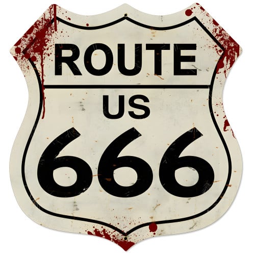 Route 666 Metal Sign - 28" x 28" Custom Shape