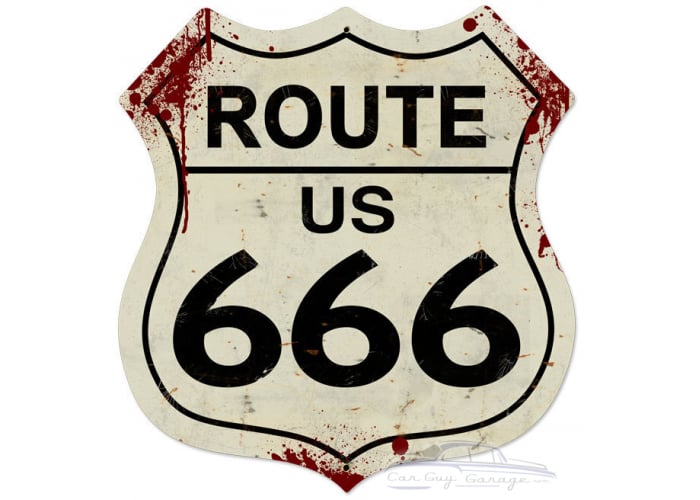 Route 666 Metal Sign - 28" x 28"