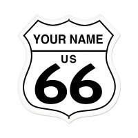 Route 66 Metal Sign - 28" x 28" Custom Shape