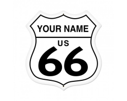 Route 66 Metal Sign - 28" x 28" Custom Shape