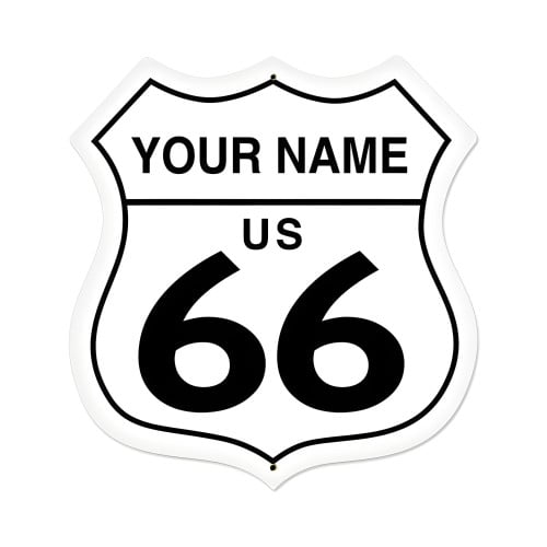 Route 66 Metal Sign - 28" x 28" Custom Shape