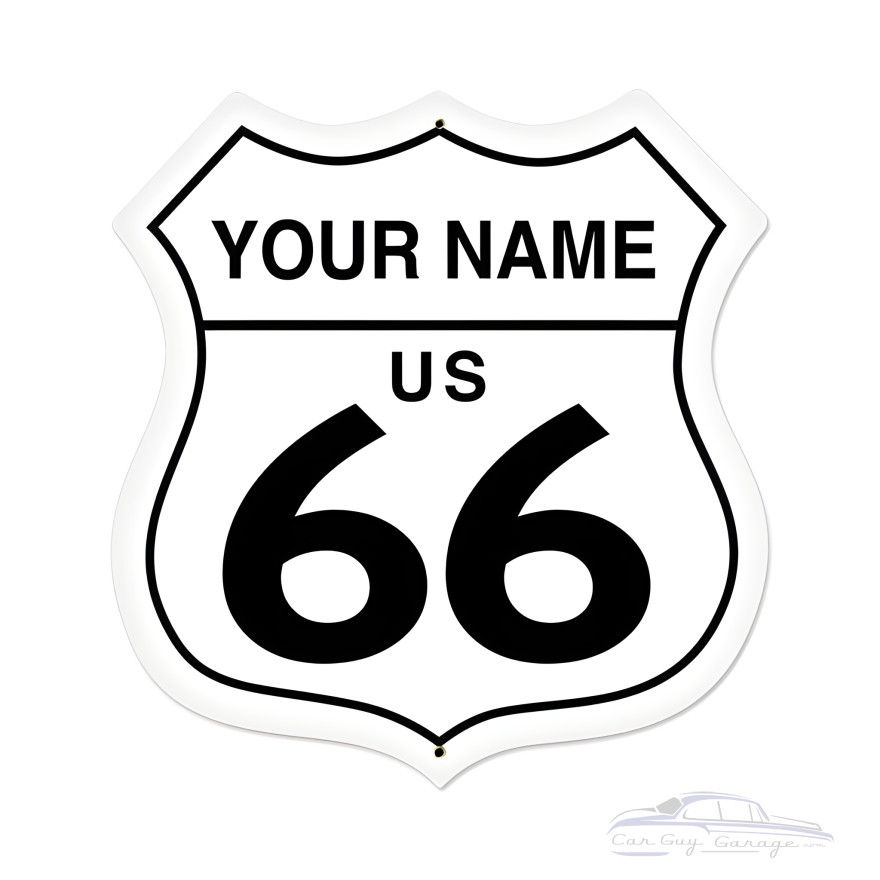 Route 66 Metal Sign - 28" x 28" Custom Shape