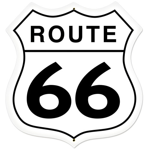 Route 66 Metal Sign - 28" x 28" Custom Shape
