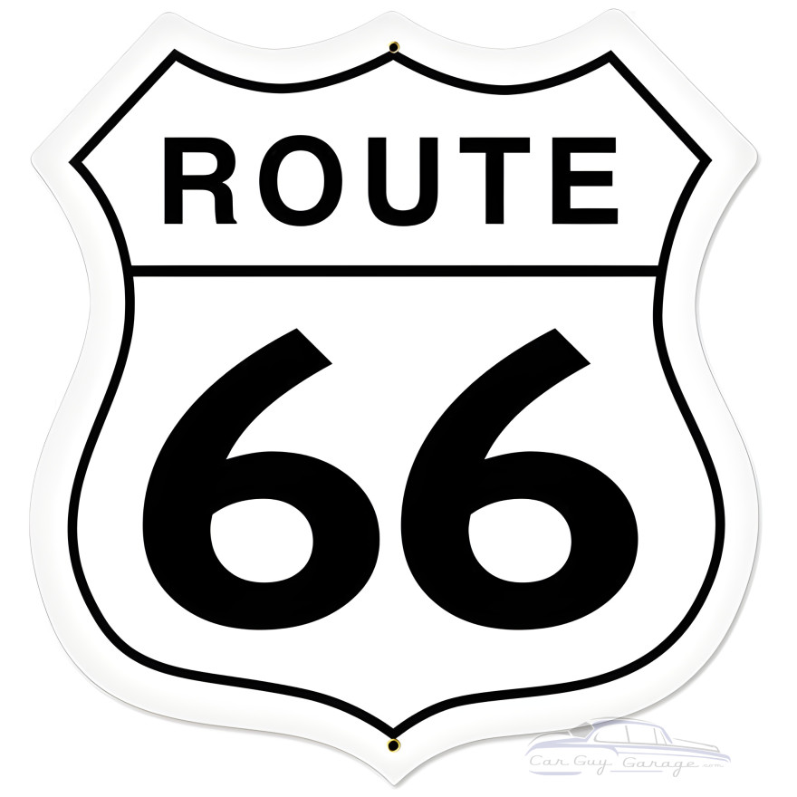 Route 66 Metal Sign - 28" x 28" Custom Shape
