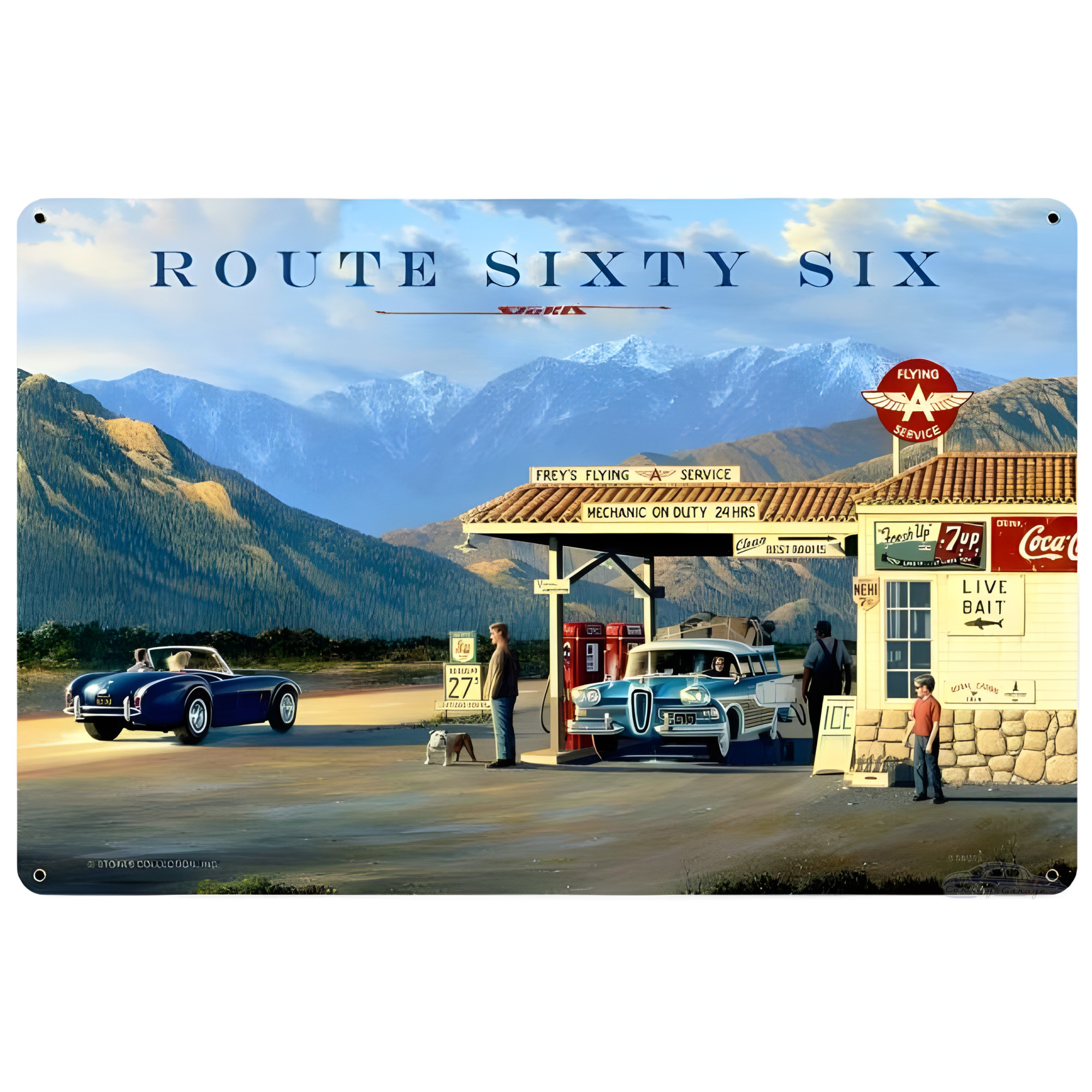 Route 66 Metal Sign - Vintage Roadside Wall Art