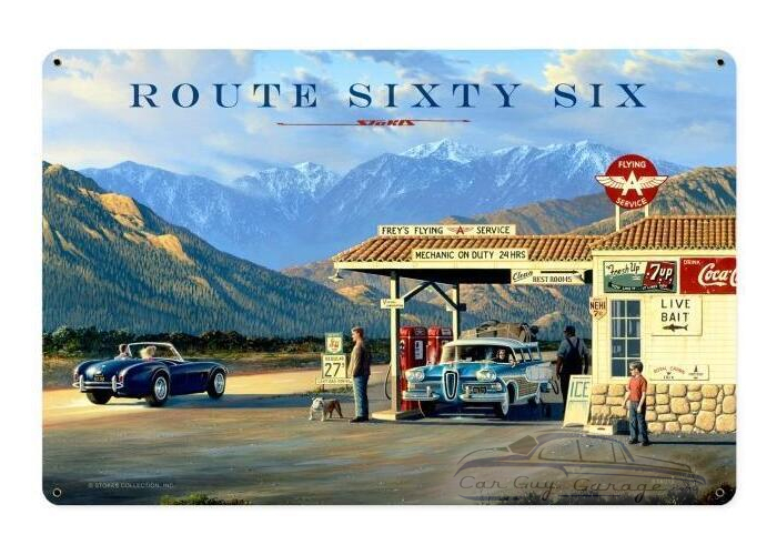 Route 66 Metal Sign - 18" x 12"