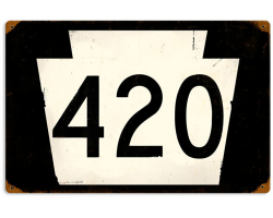 Route 420 Metal Sign - 18" x 12"