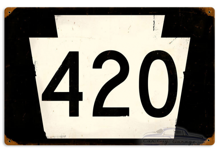 Route 420 Metal Sign - 18" x 12"