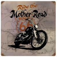 Route 66 Mother Metal Sign - 12" x 12"