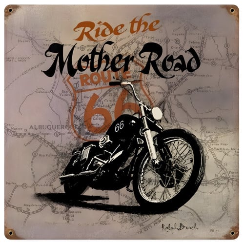 Route 66 Mother Metal Sign - 12" x 12"