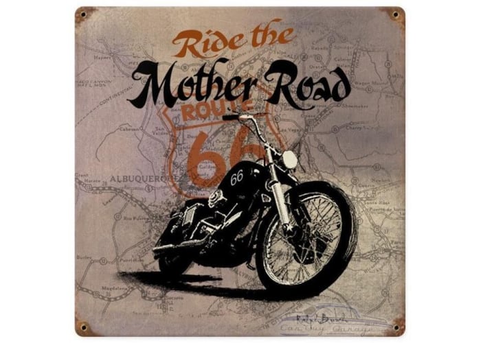 Route 66 Mother Metal Sign - 12" x 12"