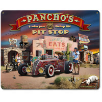 Route 66 Pancho's Metal Sign - 12" x 15"
