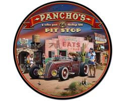 Route 66 Pancho's Metal Sign - 28" x 28"