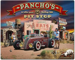 Route 66 Pancho's Metal Sign - 24" x 30"