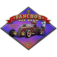 Route 66 Pancho's Metal Sign - 16" x 12"
