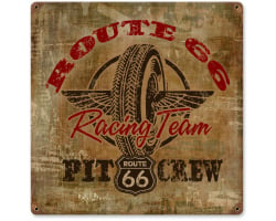 Route 66 Racing Metal Sign - 12" x 12"