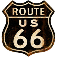 Route 66 Rusty Metal Sign - 15" x 15"