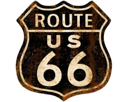 Route 66 Rusty Metal Sign - 15" x 15"