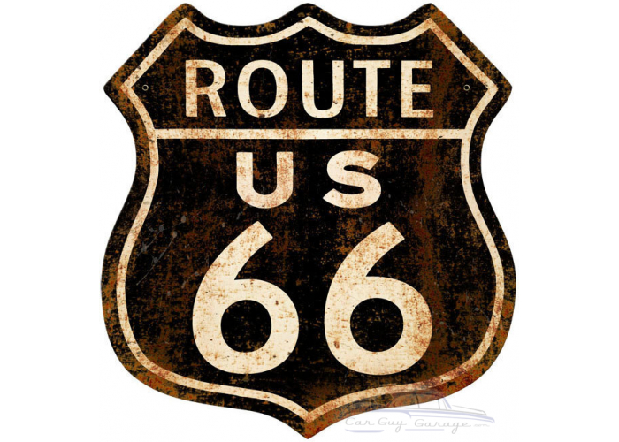 Route 66 Rusty Metal Sign - 15" x 15"