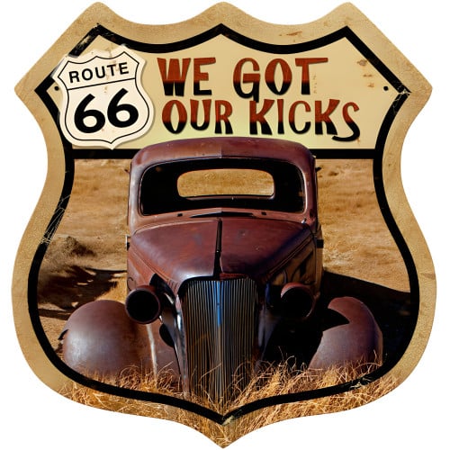 Route 66 Rusty Sign - 15" x 15"