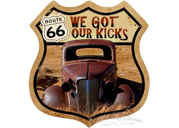 Route 66 Rusty Sign - 15" x 15"