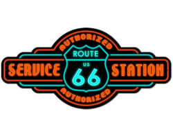 Route 66 Service Metal Sign - 26" x 12"