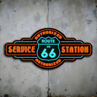 Route 66 Authorized Service Station Metal Sign 36 x 17
