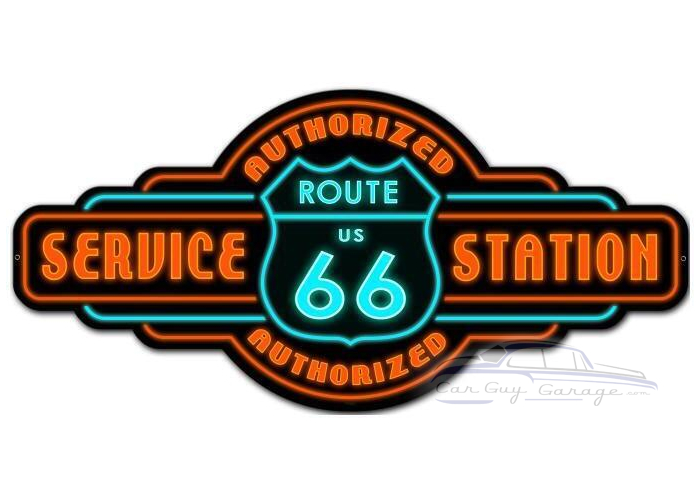Route 66 Service Metal Sign - 36" x 17"