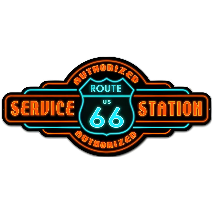 Route 66 Service Metal Sign - 36" x 17"