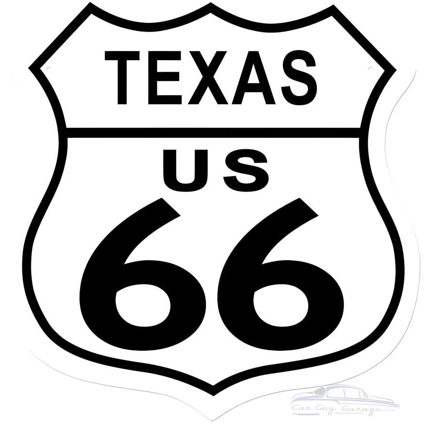 Route 66 Texas Metal Sign - 15" x 15"
