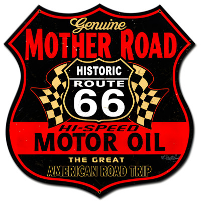 激レア ルート66 THE MOTHER ROAD メタルエンボスアートプレート Route 66 Metal Sign - The Mother Road Wall Art